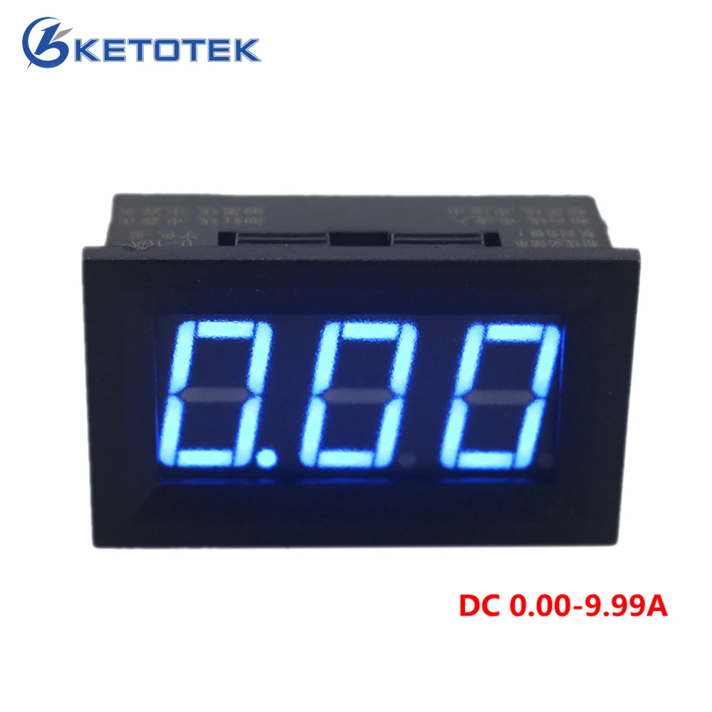 

New Mini Current ampere Panel Meter Blue LED display Digital Ammeter DC 0.00-9.99A power supply DC4.5-28V