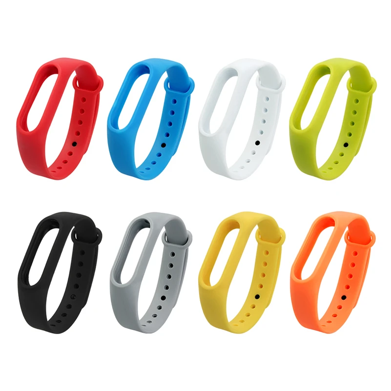

QIKEFANG Colorful Silicone Wrist Strap Bracelet Belt For Xiaomi Mi Band 2 Wristbands Global Smart watch Brim Original Fit Miband