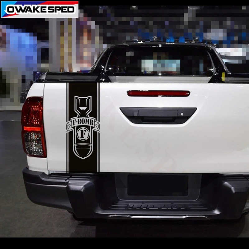 

F-bomb Truck Tailgate Sticker Car Tail Decor Stickers Pickup Trunk Model Decals Waterproof Vinyl Decal