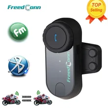 FreedConn T-COMOS Bluetooth interphone мотоциклетный шлем Беспроводной гарнитуры домофон для 3 Rider+ FM радио+ мягкие наушники