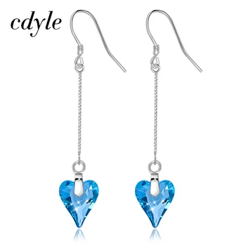 Cdyle Real 925 Sterling Silver Earrings Embellished with crystal Heart Earrings Crystal Zircon Kolczyki Damskie
Cdyle Real 925 Sterling Silver Earrings Embellished with crystal Heart Earrings Crystal Zircon Kolczyki Damskie