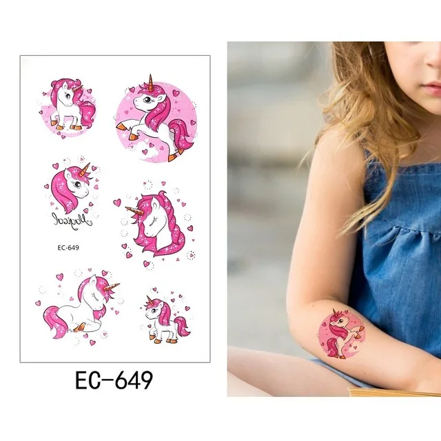 

3pcs/set Waterproof Unicorn Temporary Sticker Fake Tattoo Toy for Children Girl Boy Adult Party Supplies Rainbow Horse Sticker