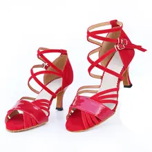 Для женщин для Бальных и латиноамериканских танцев обувь Женский Самба Танго социальных вечерние танцевальные туфли для сальсы; босоножки на высоком каблуке 6/7. 5/8. 5 см VA30965