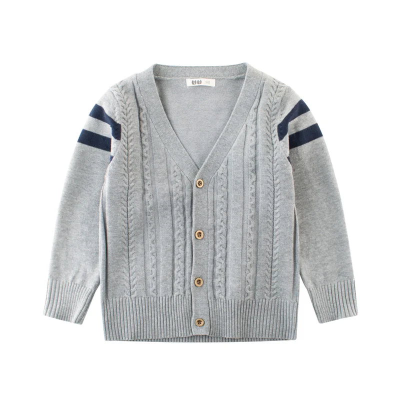 Knitting Spring Boys Sweater Cardigan Long Sleeve V-Neck Children Sweater Casual Classic Sweater For Boys 2-7Years Boys Clothing (4)