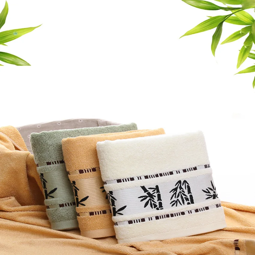 Набор полотенец из бамбукового волокна, красивое полотенце для лица, банное полотенце с принтом в виде листьев бамбука, плотное мягкое спа полотенце для волос
