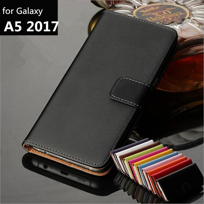Чехол книжка из ПУ кожи для Samsung Galaxy A5 2017 A5200 A520F с отделениями карт и держателем