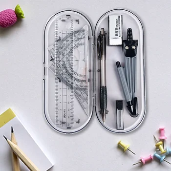 

8 pcs/pack Ruler Drawing Suit 8 Pieces of Compasses Ruler Stationery Math Set School Student Office Supplies