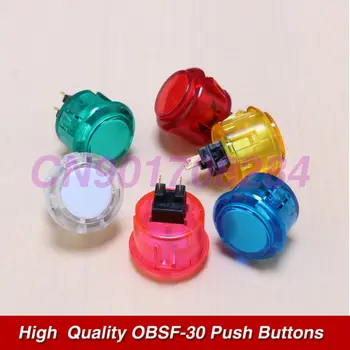 

6x New OEM 30mm Clear Transparent Push Buttons Replace For Arcade Sanwa OBSF-30 Button Choose of 6 Colors