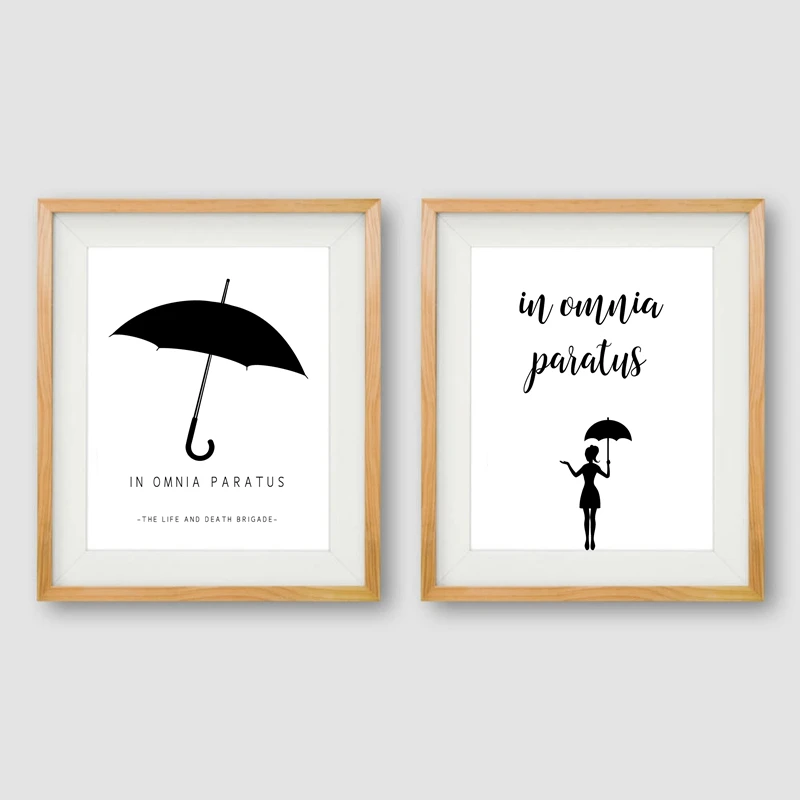 In Omnia Paratus Wall Art Canvas Prints Gilmore Girls Umbrella Poster Art Canvas Painting Wall Pictures Living Room Home Decor Painting Calligraphy Aliexpress