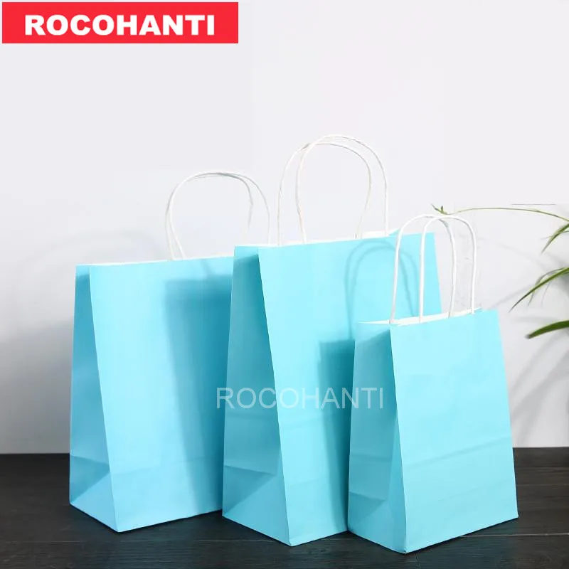 

100X Recycled Custom Shopping Bag Gift Craft Paper Bags With Your Own Logo