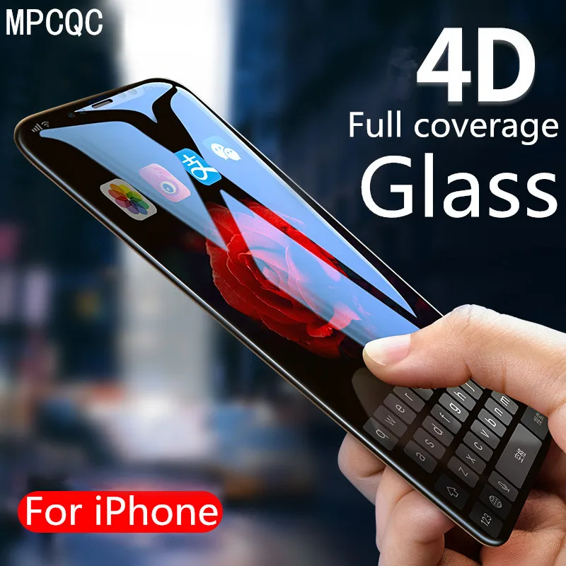 4D Full Cover Tempered Glass For iPhone 8 7 6 6S Plus X glass for