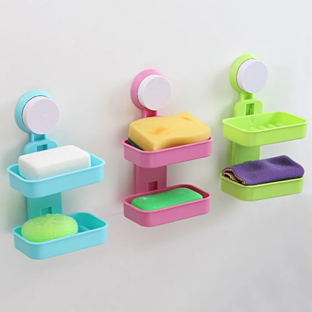 Bathroom Strong Electrostatic Suction Cup Soap Box Bathroom Large