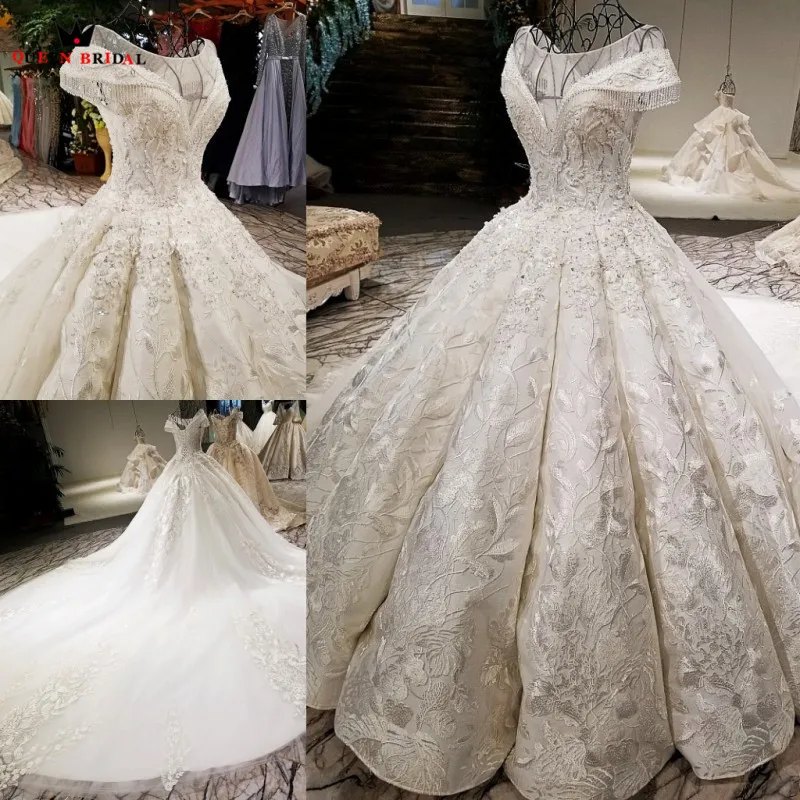 long tail wedding gown