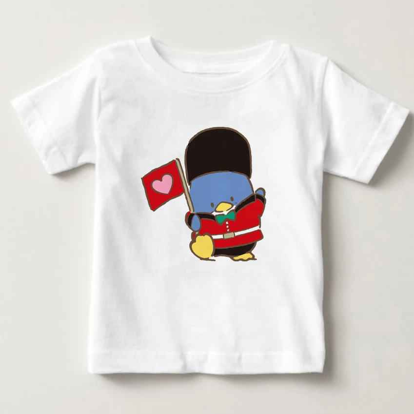 

2019 Cartoon Penguin children's T-shirt latest digital printing cute penguin boy girl summer short sleeved children's T-shirt