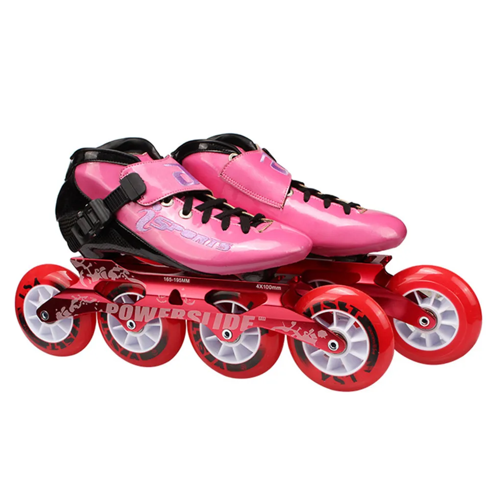 

JEERKOOL Speed Inline Skates Carbon Fiber Professional 4*100/110mm 4 Wheels Racing Skating Patine Similar Powerslid F038