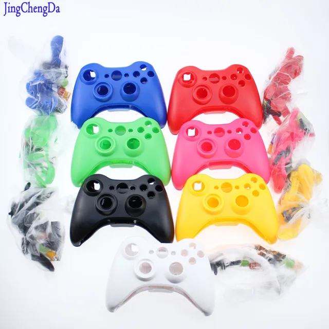 Best Offers Wireless Controller Housing Shell for Xbox 360 Joystick Housing Case Black and White With Thumbsticks and buttoms Rubber Pad