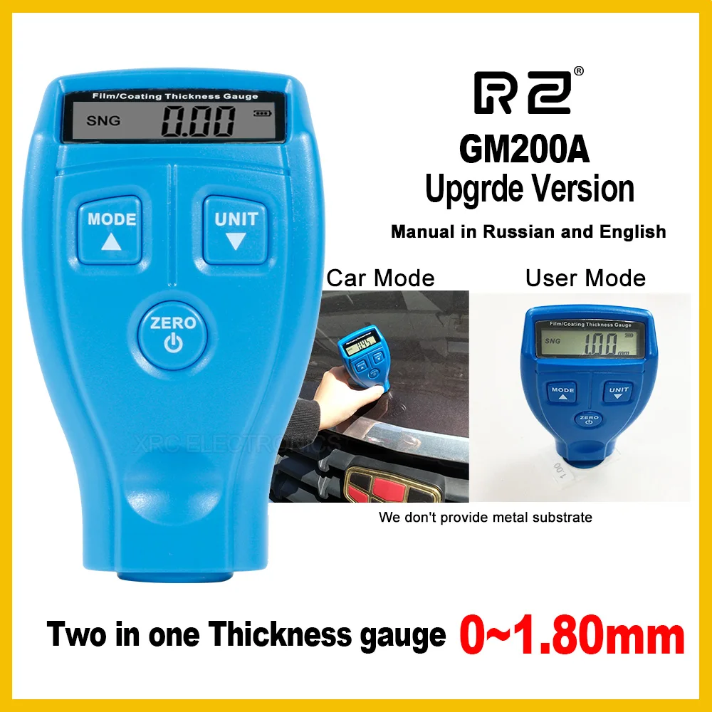 melhor Genuine versão Atualizada GM200A RZ Digital Medidor de Espessura Pintura Do Carro Automotivo e de Revestimento de Película do Verniz para 1.8mm 71mil