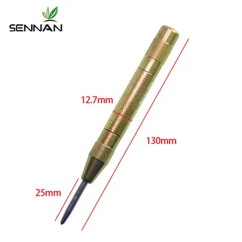 

SenNan 5Inch Automatic Center Pin Punch Spring Loaded Marking Starting Holes Tool Wood Press Dent Marker Woodwork Tool Drill Bit