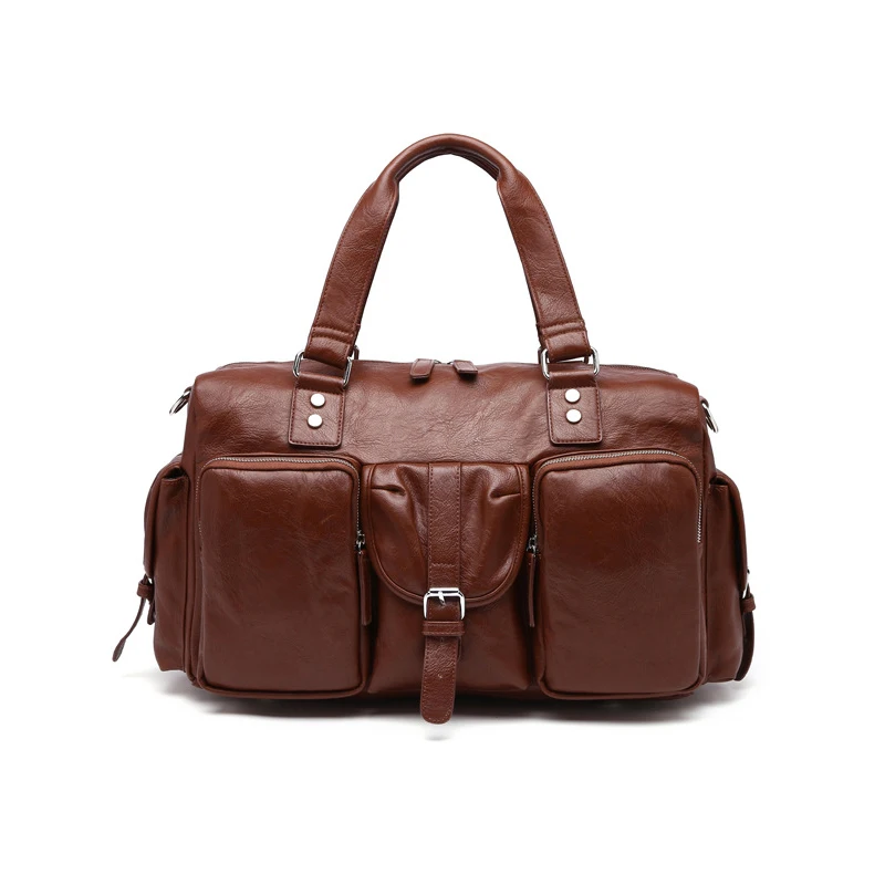 Стиль, мягкие Дорожные Сумки из искусственной кожи, мужские сумки высокого качества, вместительные молодежные модные дорожные сумки, Повседневная дорожная сумка в деловом стиле - Цвет: brown