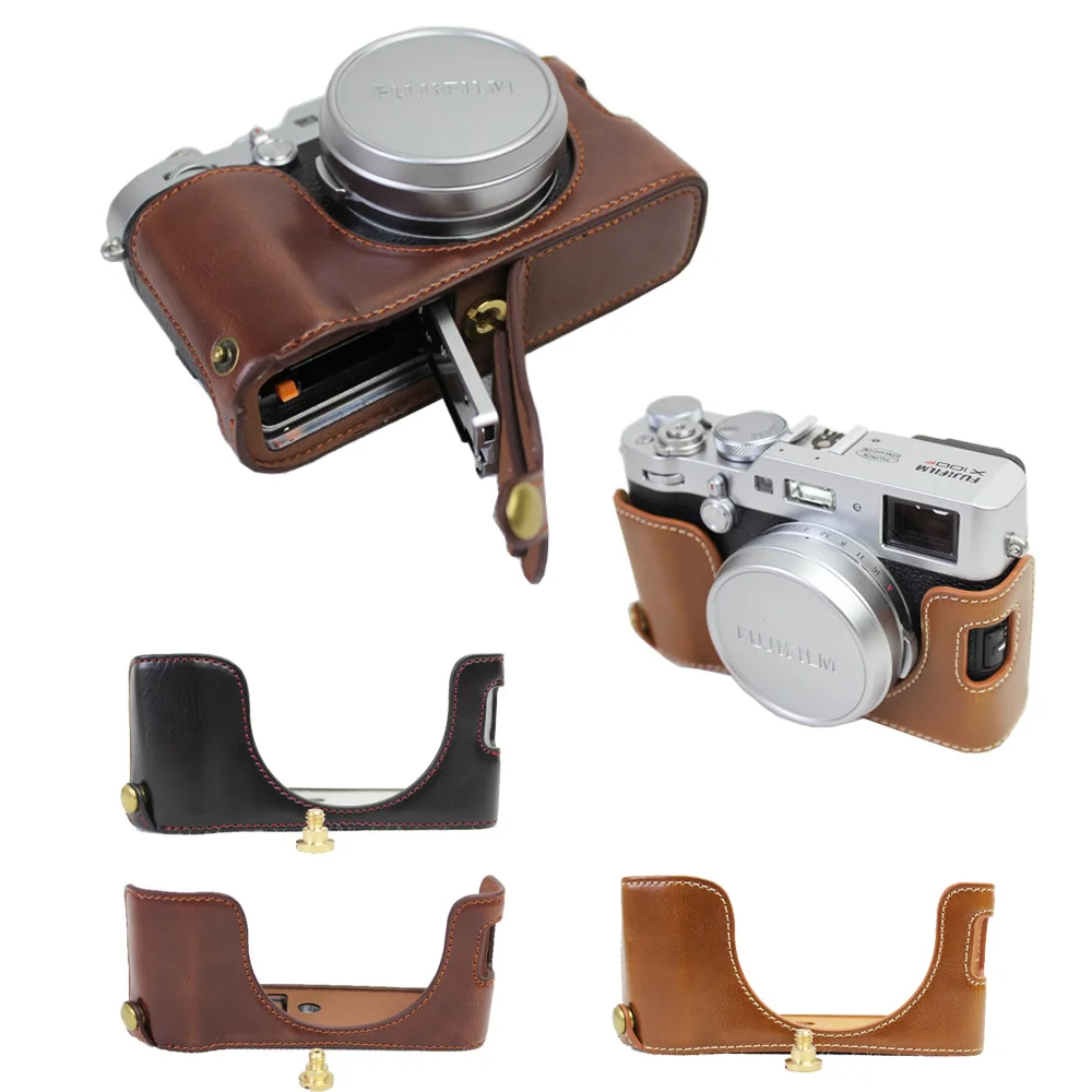 New Pu Leather Camera Case For Fujifilm X100F X100 F Camera Half Bag
