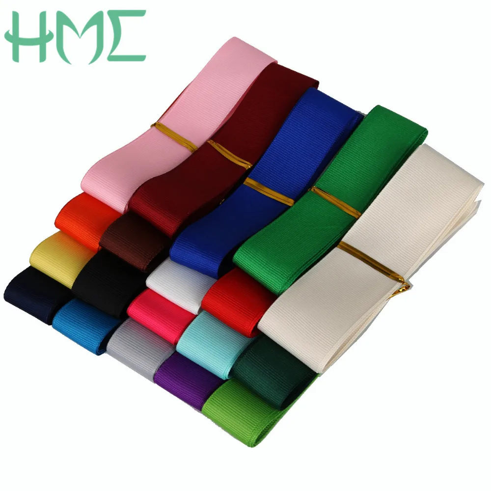 

New Arrival 25mm(1") 5 yards/lot Mixed Solid Color Grosgrain Satin Ribbons for DIY Scrapbooking Crafts Wedding Party Decoration