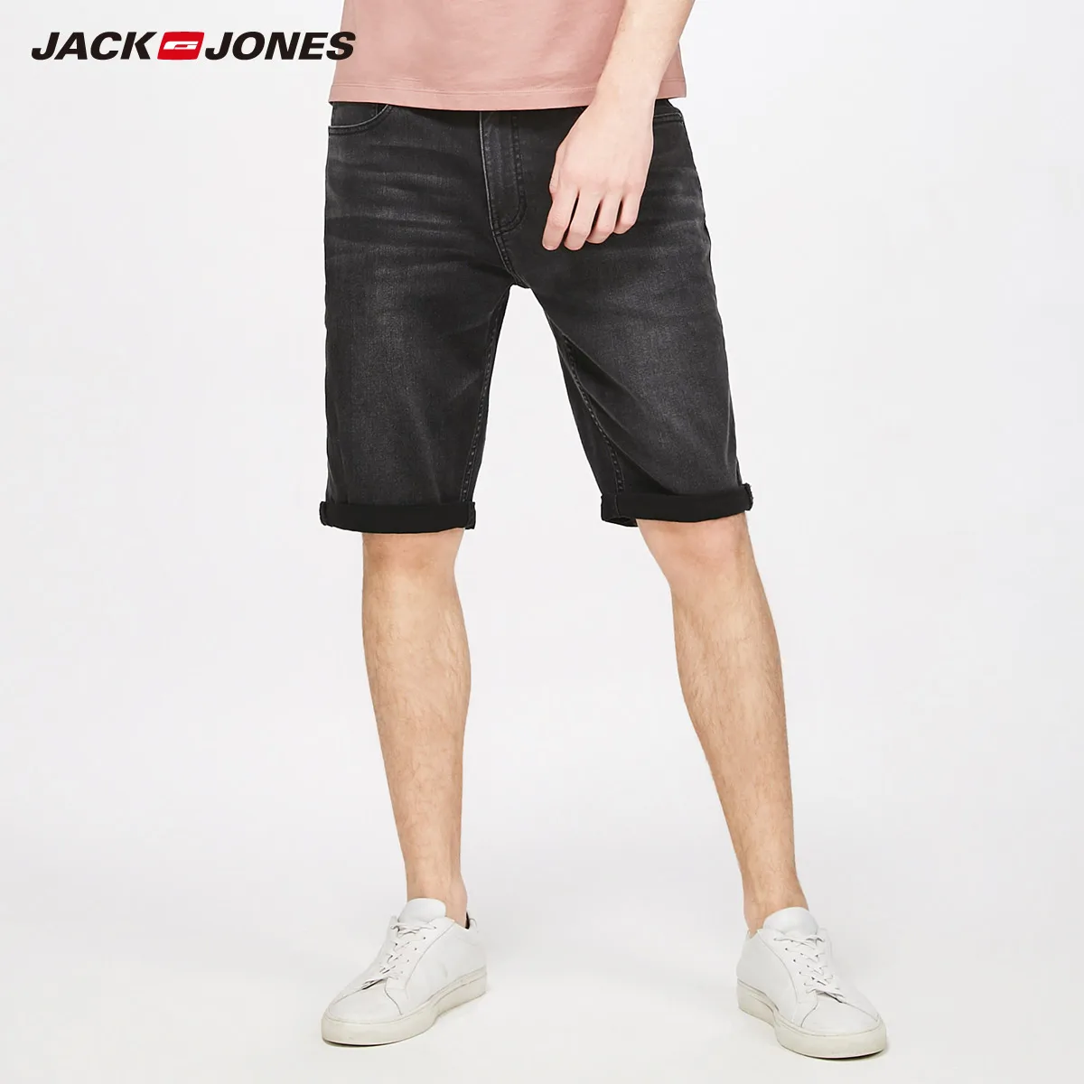 JackJones весна лето новые мужские повседневные Стрейчевые джинсовые шорты до колена