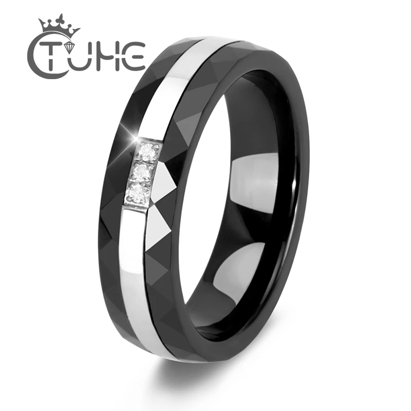 

Cubic Zinronia Rings for Women Men Plus Bling Crystal Anti-allergy Innocuous Healthy Ceramic Rings fashion Ring Size 6 7 8 9