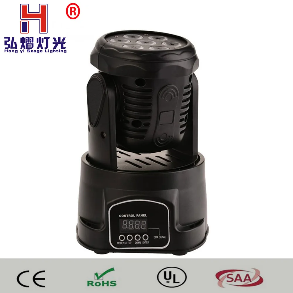 

7x12W Mini Moving Head Light RGBW Spot Light DMX-512 Controlled for Club Bar Party Disco DJ Show Stage Lighting
