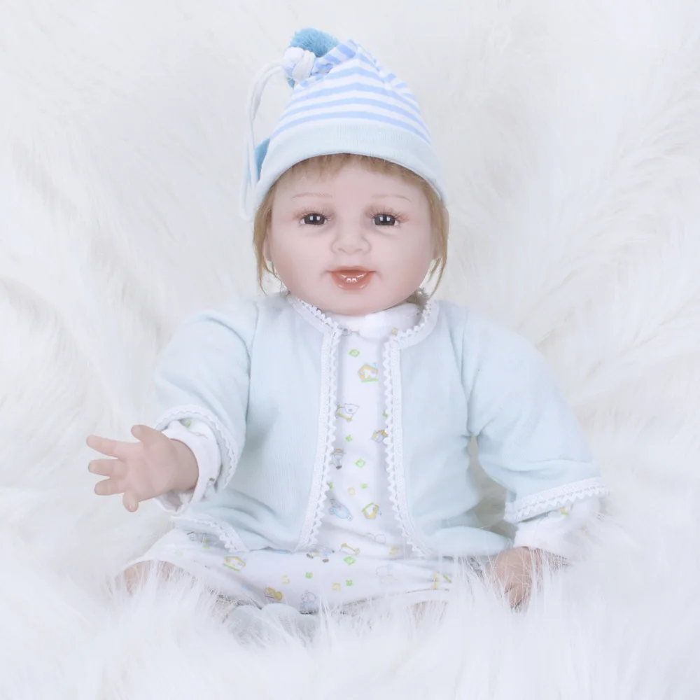 

55cm Handmade Reborn Baby Doll Kids Playmate Baby Soft Cloth Body Toys Bouquets Doll Bebe Newborn Bebe Action Figure Toys