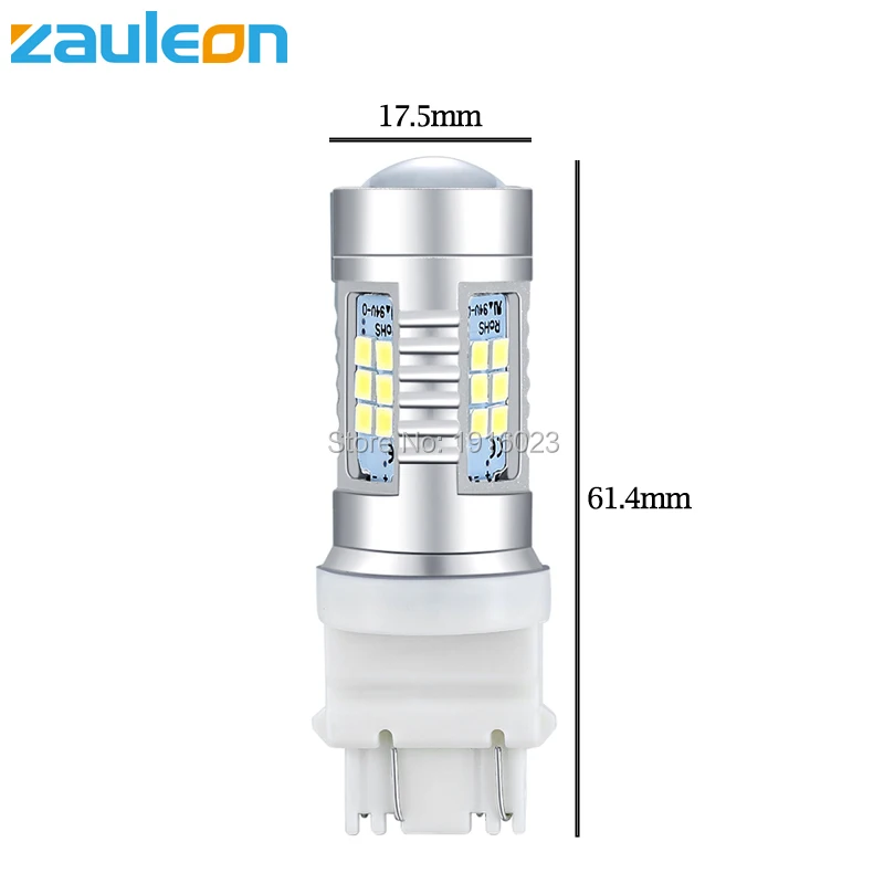Zauleon 2 шт. T25 3157 светодиодный DRL P27/7 Вт 3156 P27W лампа заднего хода белый 6000K 901 люмен