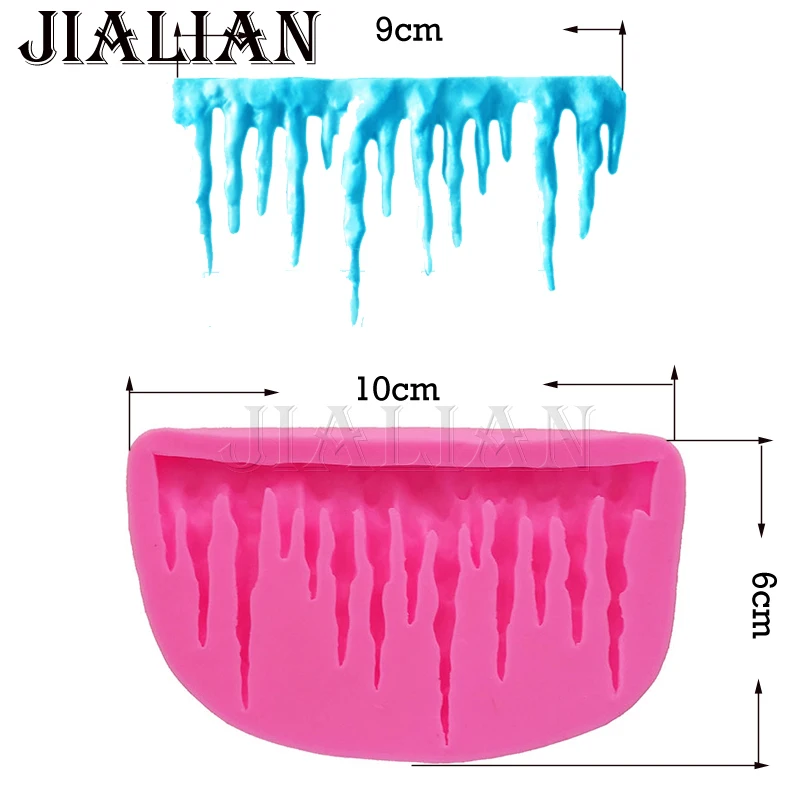 Лидер продаж сосульки Ice украшения торта инструменты силиконовые формы сосулька границы Sugarcraft Замороженные помадка торт для рождества T0557