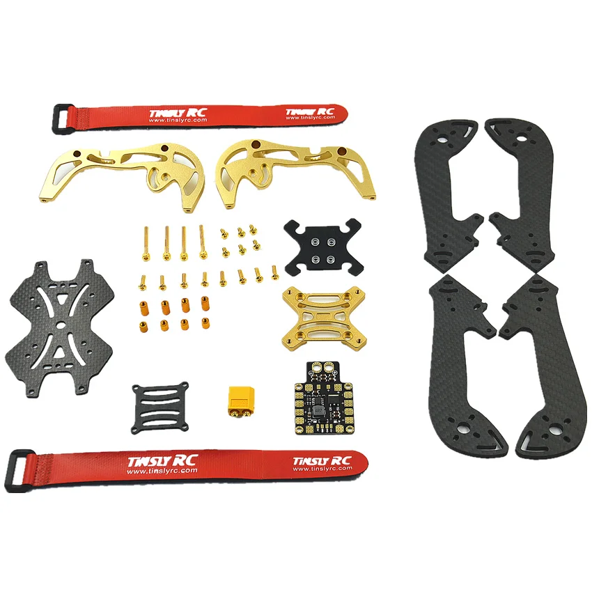 

TINSLY Rocket F40 F50 F60 200/230/260MM Quadcopter Drone Frame Kit 7075 Alumimun Hood 3K Carbon Fiber Board for FPV