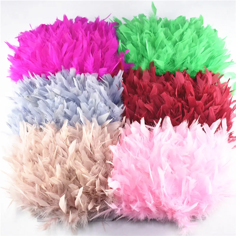 

Wholesale 10Meters/Lot Turkey Feather Fringe Trim 4-6inch Marabou Feathers Trimming Skirt Dress Trims Ribbon Feathers for Crafts