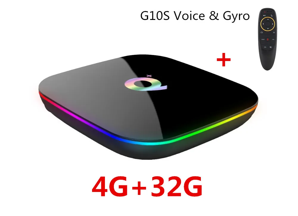 Q+ tv Box Android 9,0 четырехъядерный cortex-A53 wifi 4K 4 GB/32 GB 4 GB/64 GB H.264 MVC до 1080P 60fps PK T95Q Youtube DDR3 - Цвет: 4G32G G10S