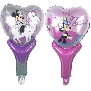 

50PC heart-shaped hand-held mickey pat balloon aluminum foil balloons birthday party decoration kids toy Supplies
