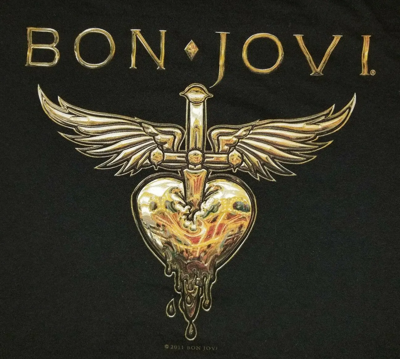 

XXL bon Jovi 2011 Tour The World's most biggest rock Band T-shirt: punk retro