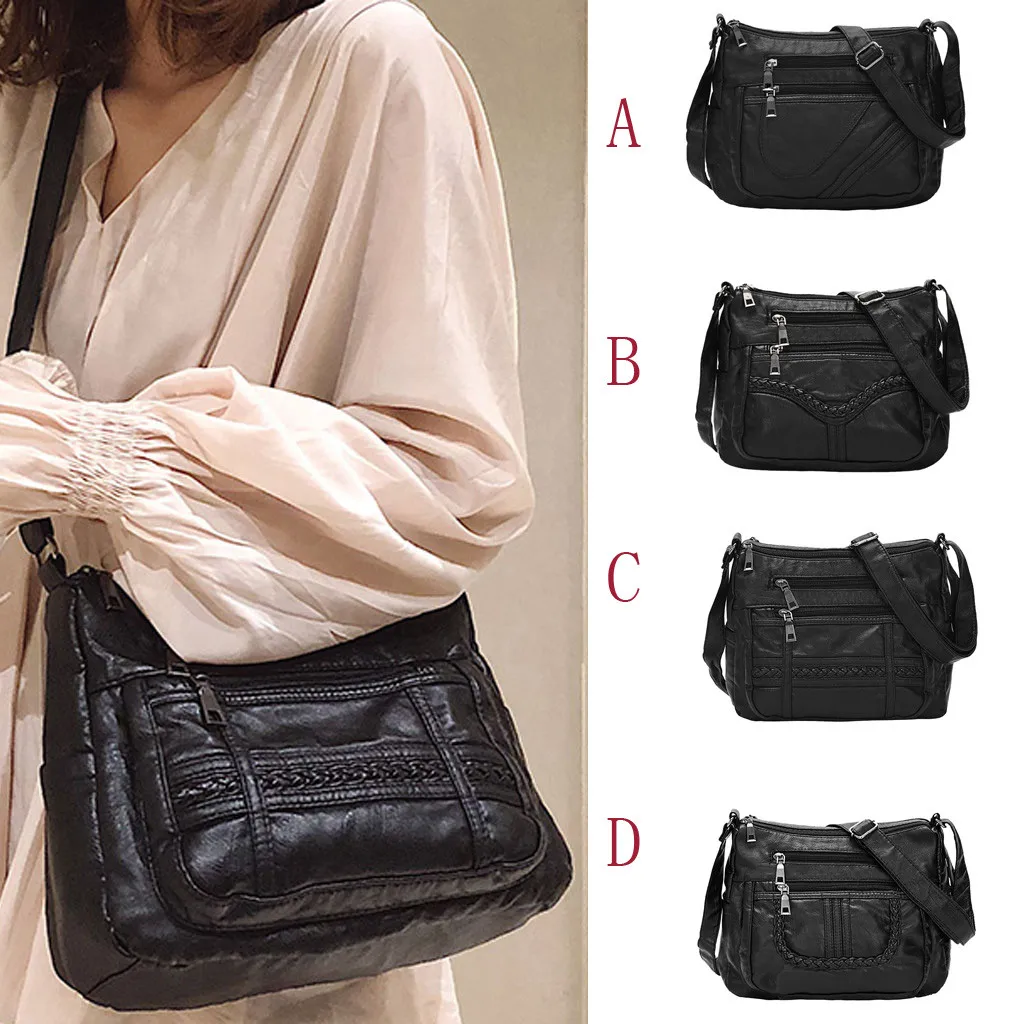 

New Women's Fashion Messenger Bag Black Messenger Bag Shoulder Bag Casual Wild in women totes