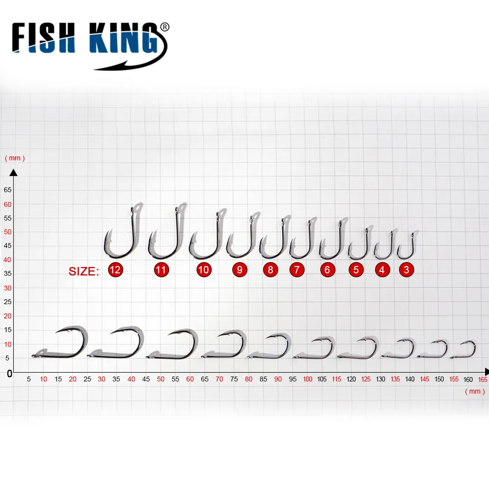 Рыболовные крючки FISH KING из углеродистой стали, приманка, крючок, размер#3-#10, для ловли карпа с кольчатым кораблем для рыбалки, Pesca Peche