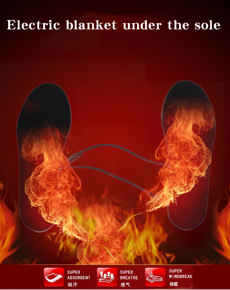 Women- Men- Insoles- Heated- Plush- Fur- Electric- Powered -Carbon -fiber -heating-Black- Walking- Heating- Insoles- 2 Straps & Cases (6)