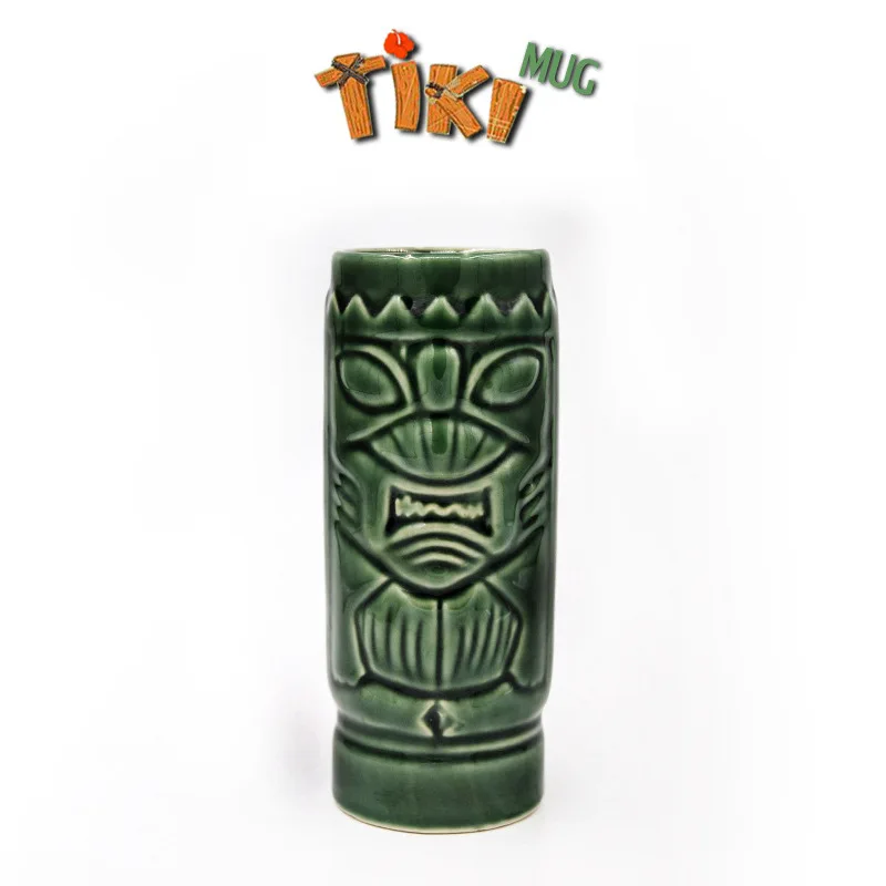 Керамическая рельефная тотемная чашка TIKI кружка с изображением лица гавайская