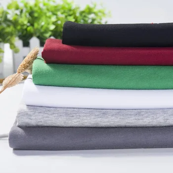 

Knitted Jersey fabric Combed 100%cotton fabrics Pure color Summer clothing T-shirts the cloth Wholesale-110gsm
