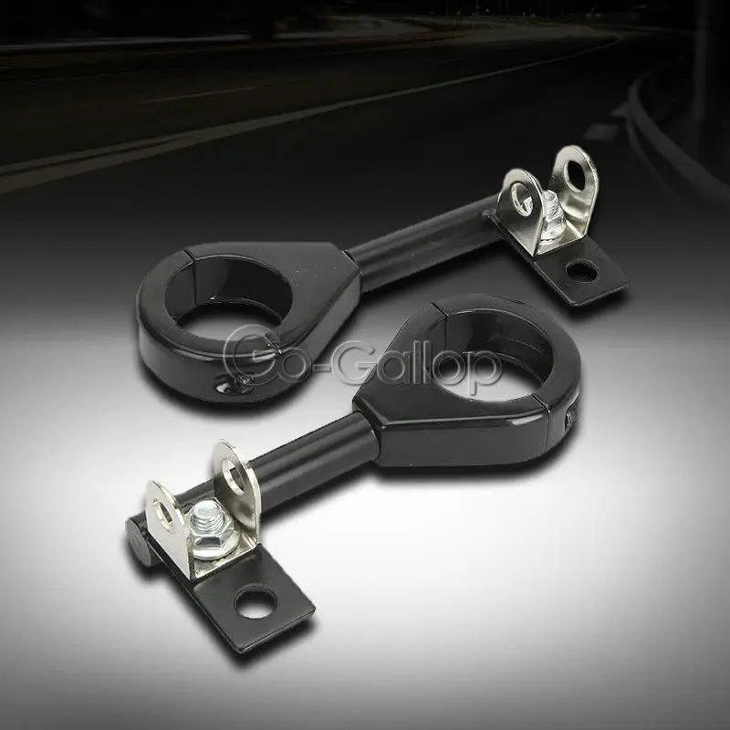 

2x 39mm Black Motorcycle Driving Passing light Turn Signal Relocation Fork Mounts For Harley