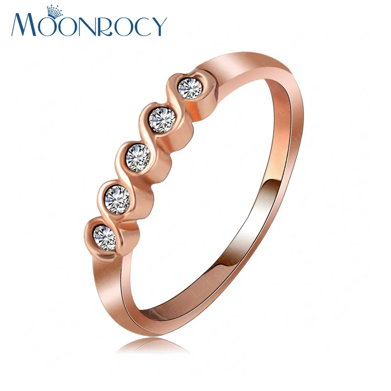 Moonrocy,, ювелирные изделия из кубического циркония,, модные кольца из розового золота с кристаллами, женские обручальные кольца, подарок