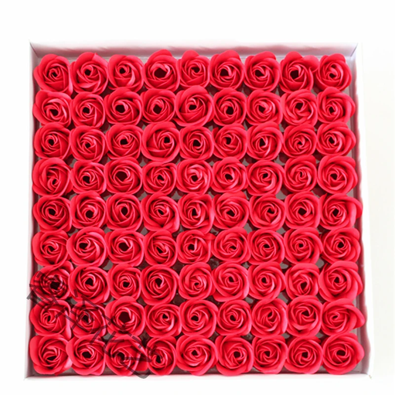 81 unids/caja jabón Rosa hecho a mano flores artificiales secas Día de las madres boda Día de San Valentín regalo de Navidad decoración para el hogar, W