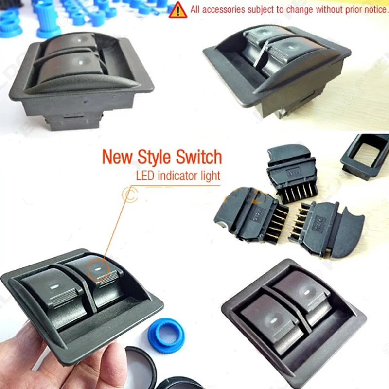 Universal Hook Style Electric Power Window Roll Up Switch Kit with LED