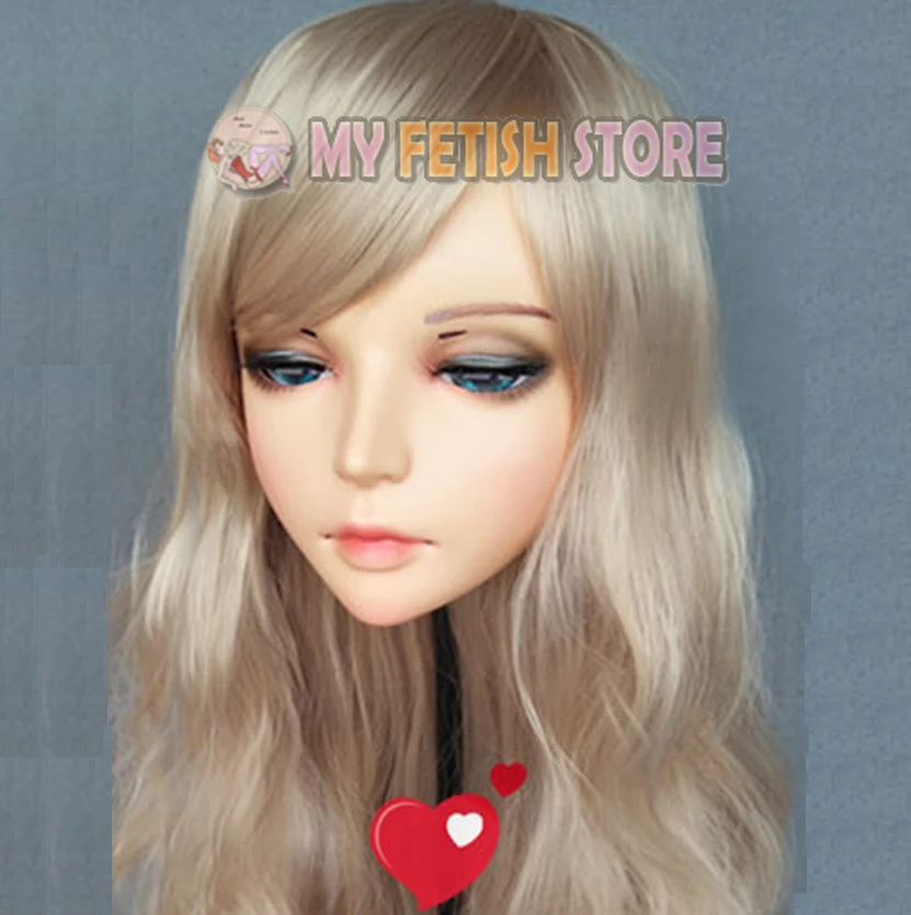 

(Jiao-01)Female Sweet Girl Resin Half Head Kigurumi BJD Mask Cosplay Japanese Anime Role Lolita Mask Crossdress Doll Mask