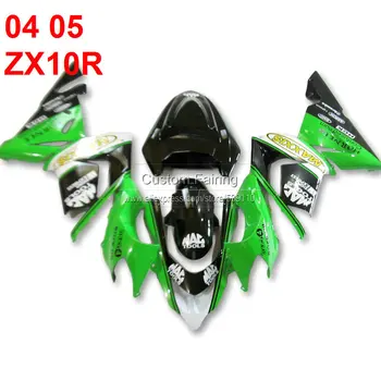 

Green Fairing kit for Kawasaki ZX10R Ninja zx 10r 2005 2004 gold decals sticker 05 04 fairings SF96