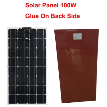 

Top Selling Solar Panel 100W Double Sided Adhesive Tape factory retail price flexible solar panel 12V solar batte
