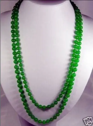 

hot sell new - HOT1386 80"inch long 8mm natural green jade beads Necklace AAA