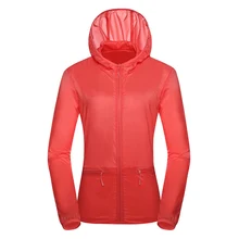 Для мужчин женщин УФ ветровка солнцезащитный крем Ультратонкий дышащий с капюшоном топы для лета FG66